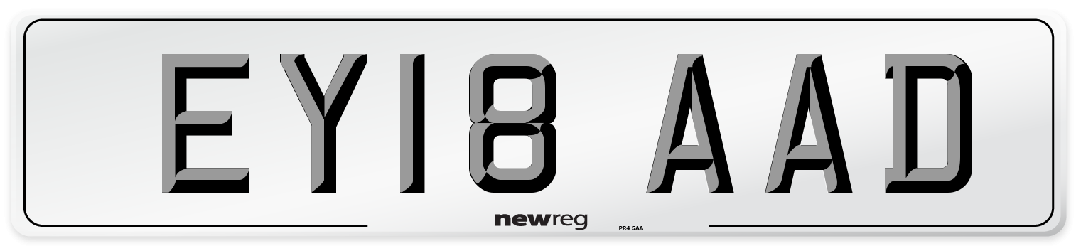 EY18 AAD Number Plate from New Reg